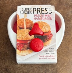 Joie Slider Burger Press Red Mini Hamburger Patty Maker Dishwasher Safe BPA-free