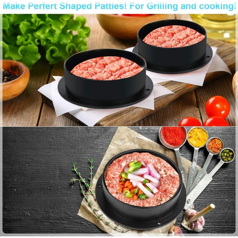 Non Stick 3-In-1 Stuffed Burger Press Hamburger Patty Mold Maker Slider BBQ gallery