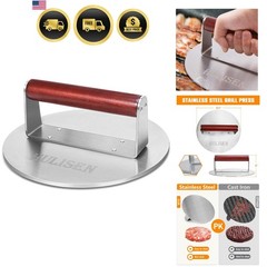 2.5 lbs Heavy Duty Bacon & Grill Press, Stainless Steel Smashed Burger Press,…